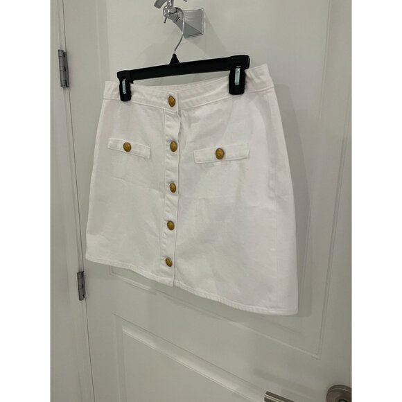 NWOT L'Agence Kris White Denim Jean Mini Skirt in Blanc Size 28 - Picture 5 of 10